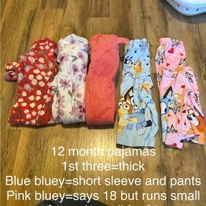 Kids Pajamas Set - Red, White, Pink